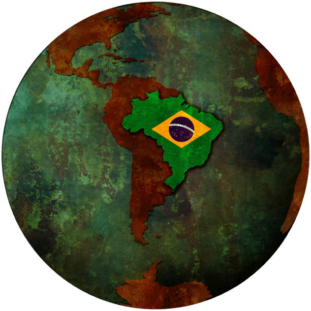 ilustrações, clipart, desenhos animados e ícones de bandeira do brasil no mapa do globo da terra - carnaval sao paulo