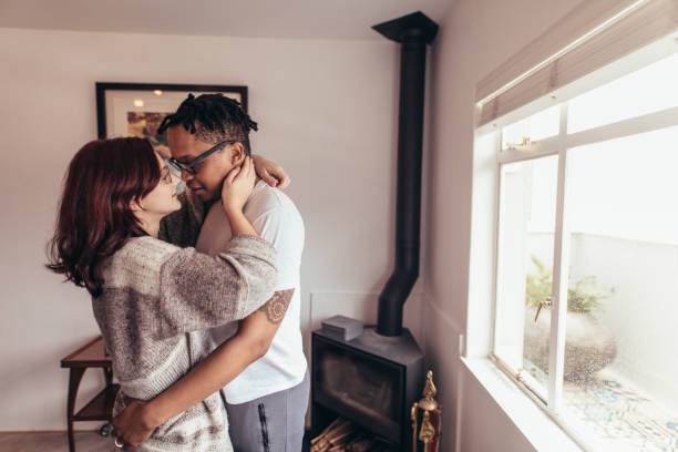 istock Romantic couple together at home 954346832