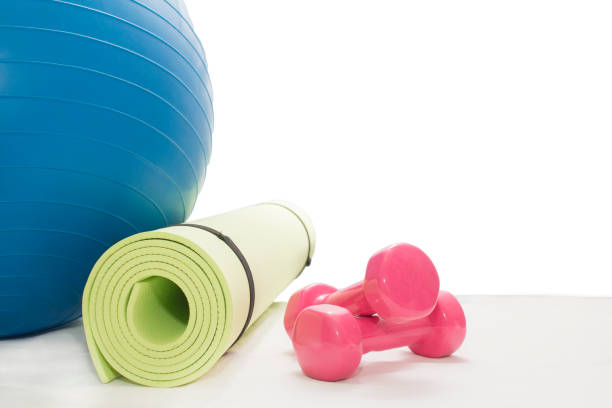 istock Fitness ball, dumbbells, Mat 954349732