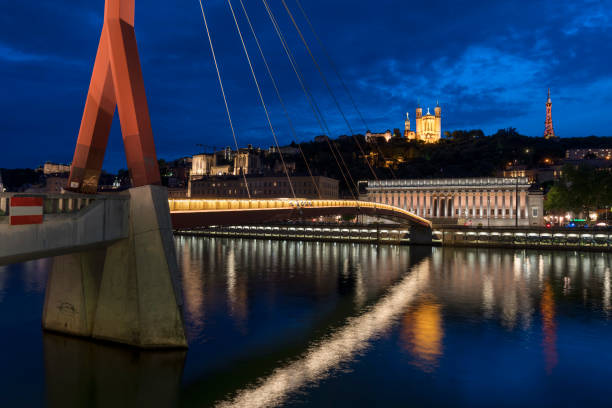 istock Famous view of Lyon by night. 954349874