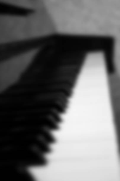 istock piano keyboard. background blur. black white.  musical concept 954356364