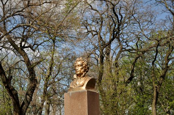 istock park monument sculpture writer Pushkin poet 954356626