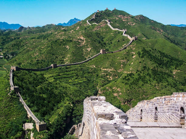 istock Great Wall of China winding over hills and through greenery 954358438