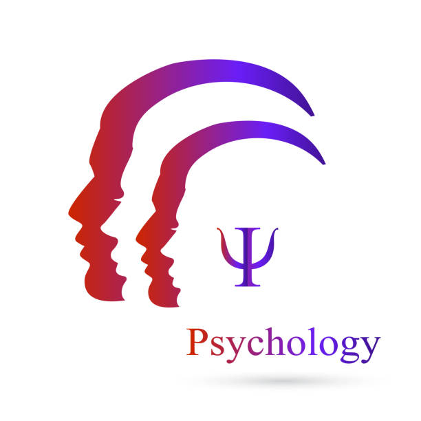 Profile vector silhouette with letter Psi inside Profile vector silhouette with letter Psi inside isolated on white. Psychology concept psi stock illustrations