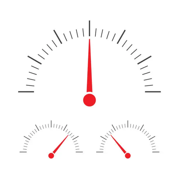 Vector illustration of Tachometer, speedometer and indicator icon.