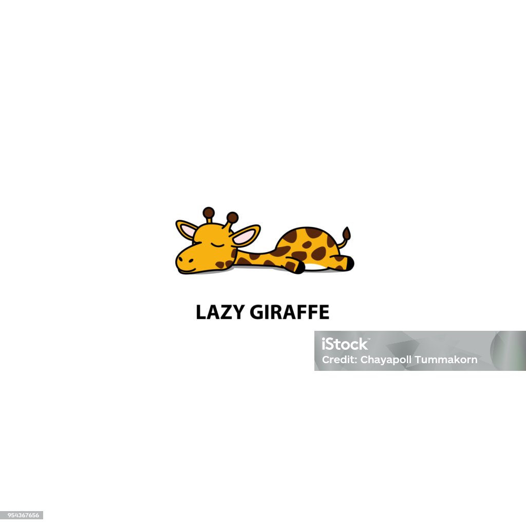 Lazy giraffe sleeping icon, logo design, vector illustration Giraffe stock vector
