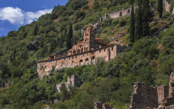 Byzantine Architecture - Mystras - Greece stock photo