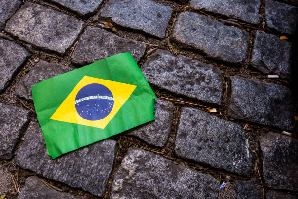 Flag of Brazil 'Belo Horizonte, Brazil - September 7, 2011: September 7 (1822) is Brazil's Independence Day. Flag of Brazil on belo horizonte street jeep 4x4 off road vehicle world war ii stock pictures, royalty-free photos & images