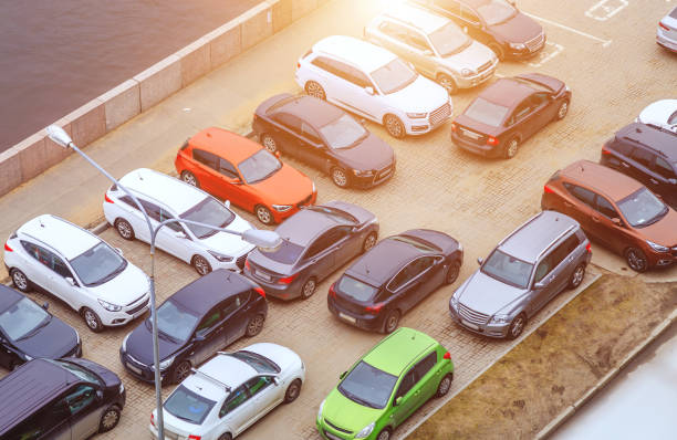 istock top view of parked cars 954372152