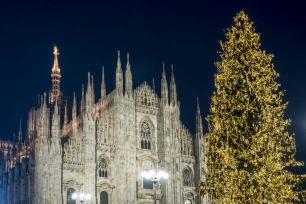 istock Christmas tree in front of Milan cathedral 954374408