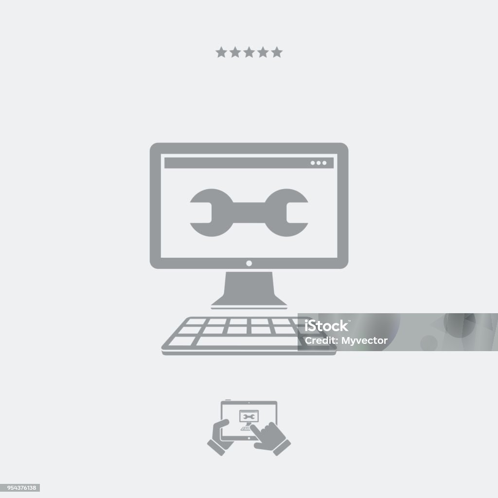 Computer Assistance Sign Pc Assistance Stock Illustration - Download Image Now - Adjusting ...