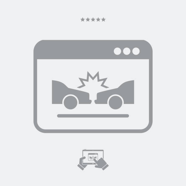 Car crash - Online assistance service Flat and isolated vector eps illustration icon with minimal and modern design succor stock illustrations