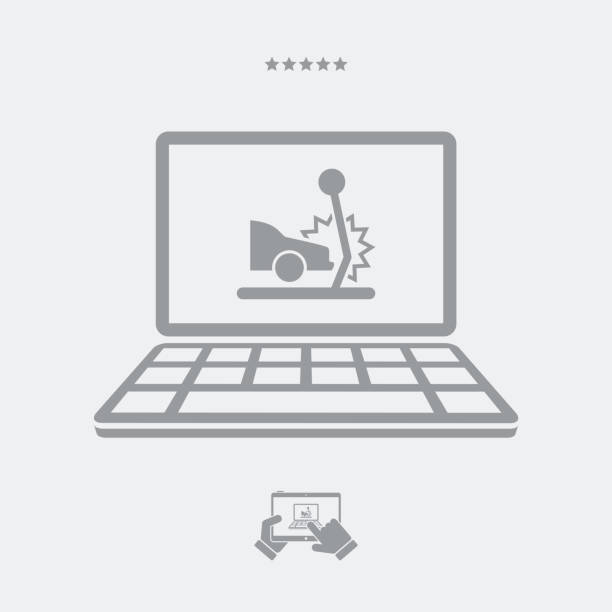Car crash - Web assistance service Flat and isolated vector eps illustration icon with minimal and modern design succor stock illustrations