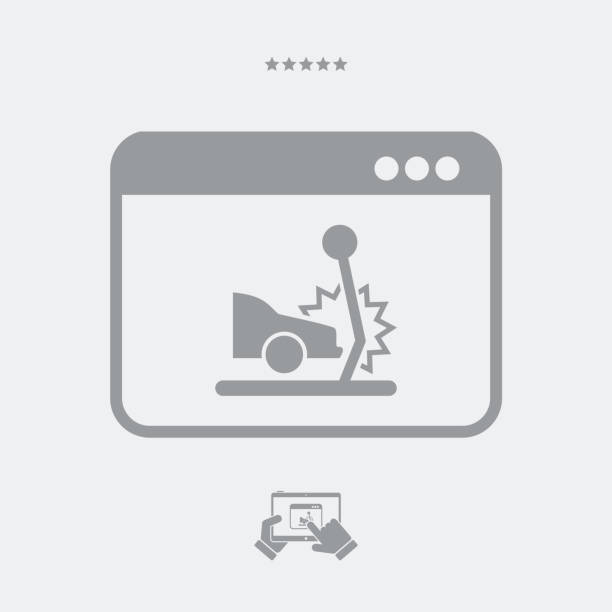 Car crash - Web assistance service Flat and isolated vector eps illustration icon with minimal and modern design succor stock illustrations