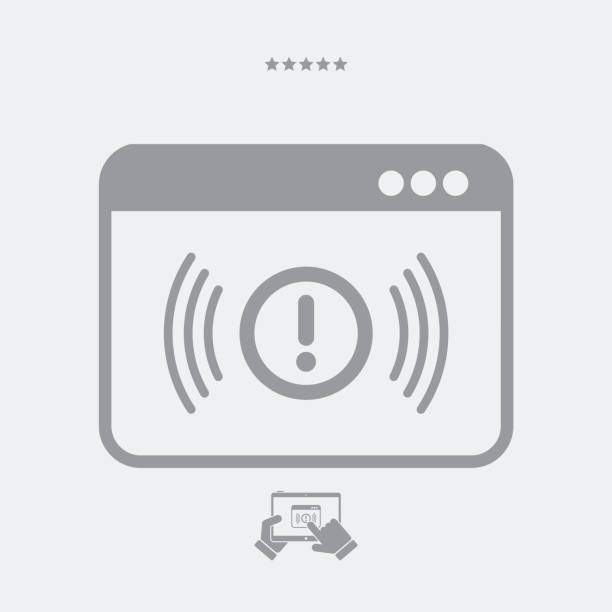 Alert window - Vector icon of computer application Flat and isolated vector eps illustration icon with minimal and modern design connection interrupted stock illustrations