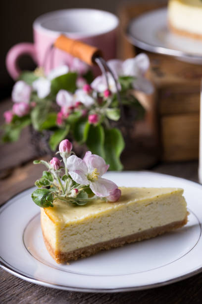 istock mint cheesecake on a plate and beautiful decor around 954403520