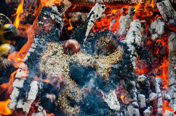 fire ceremony with offers of only vegetable origin during Guru Purnima