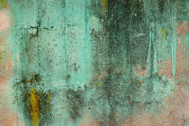 istock Old Cracked Concrete Wall With Peeling Paint And Stains 954413054
