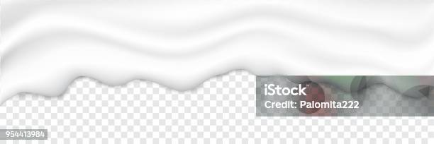 Liquid Creamy White Texture Stock Illustration - Download Image Now - Yogurt, Milk, Cream - Dairy Product