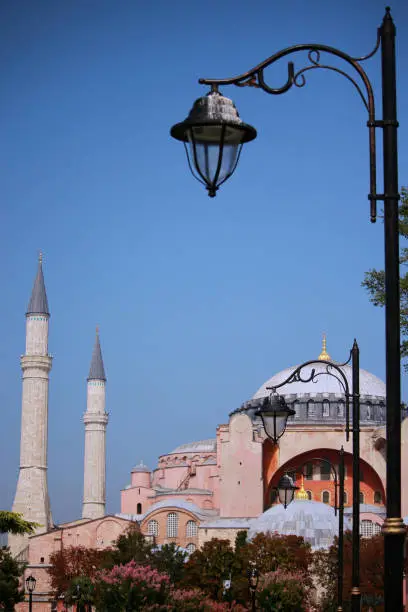 Hagia Sophia and lamps. Istanbul, Turkey