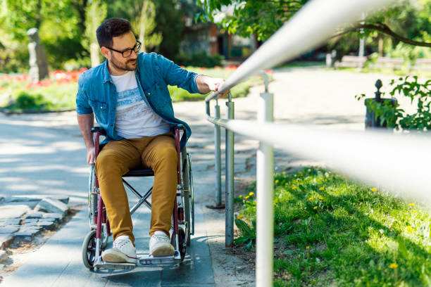Paralyzed man in wheelchair
