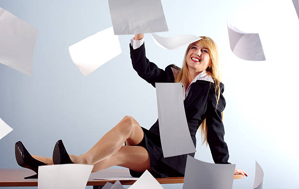 istock Blonde girl throwing white sheets 95443290