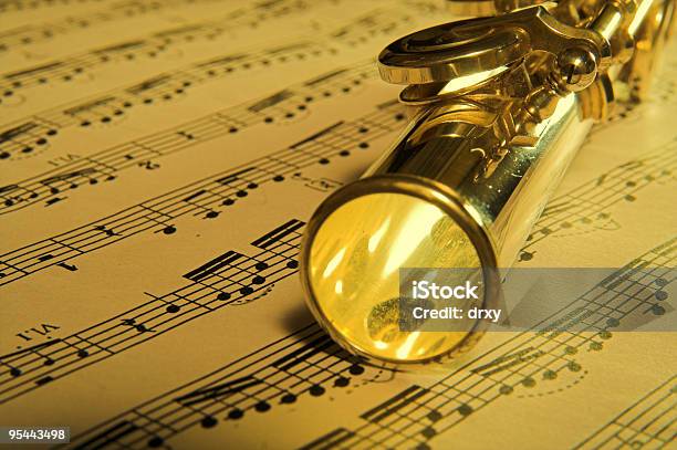 Gold Querflötemusikkonzept Hintergrund Stockfoto und mehr Bilder von Aufführung - Aufführung, Barock, Bildhintergrund