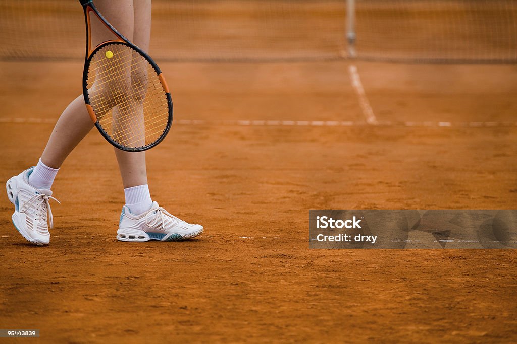 Quadra de tênis de saibro e conceito de - Foto de stock de Atividade Recreativa royalty-free