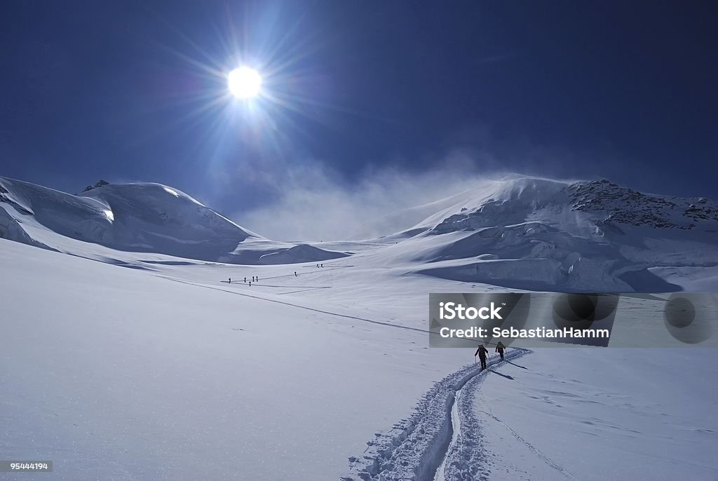 Skifahren, Bergsteigen - Lizenzfrei Engadin Stock-Foto