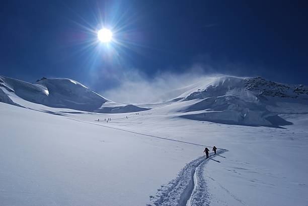 istock Picture of two people ski mountaineering 95444194