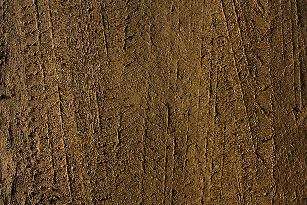 istock Traces of tires on the ground 95444234
