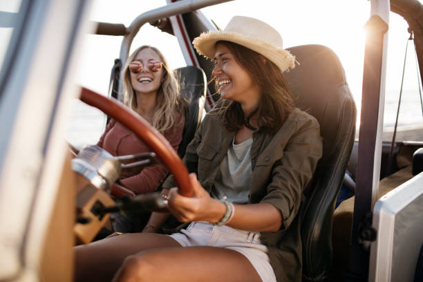 istock Two young girlfriends o a road trip 954442836