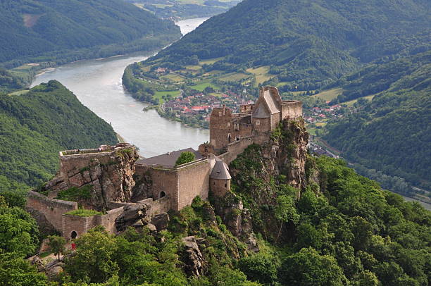 Castle Aggstein in Danube valley stock photo