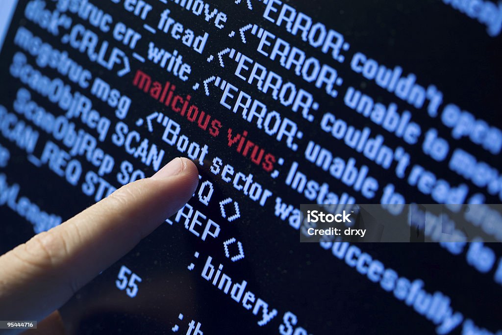 Virus in program code  Computer Virus Stock Photo