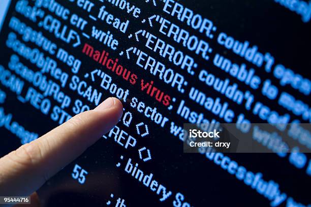 Virus In Program Code Stock Photo - Download Image Now - Computer Virus, Blame, Coding