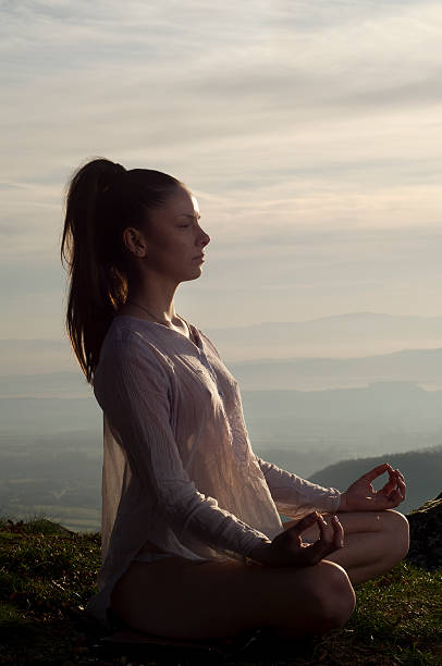 istock Yoga at the high mountain 95445617
