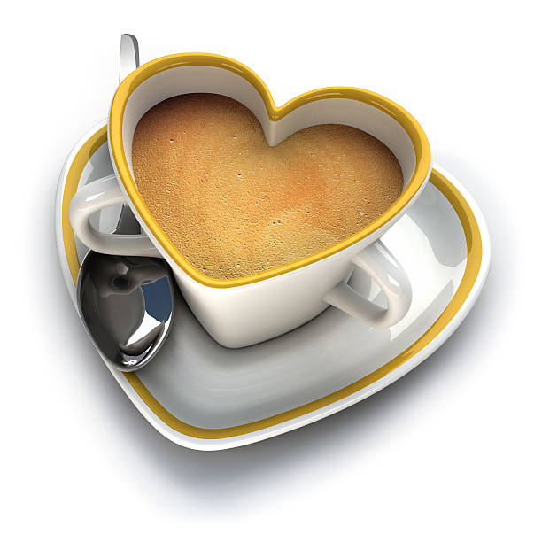 Corazón en forma de una taza de café - foto de stock