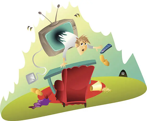 Vector illustration of HUNGRY TELEVISION