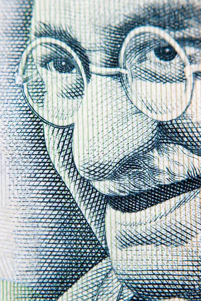 Close up of Gandhi - macro from a currency note