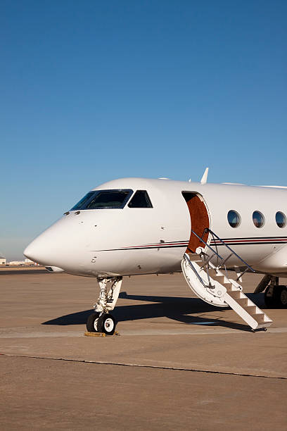 istock Private Jet With Open Entry Door XL 95446679