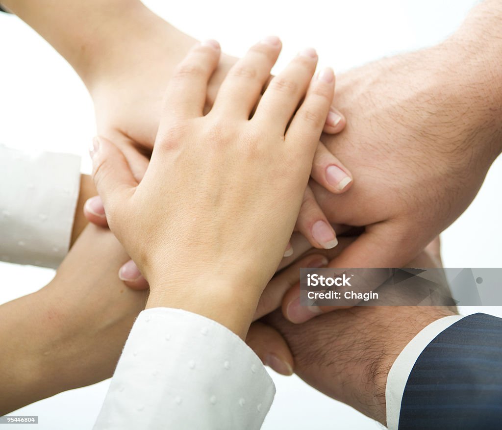 Trabajo en equipo con las manos mostrando - Foto de stock de Acuerdo libre de derechos