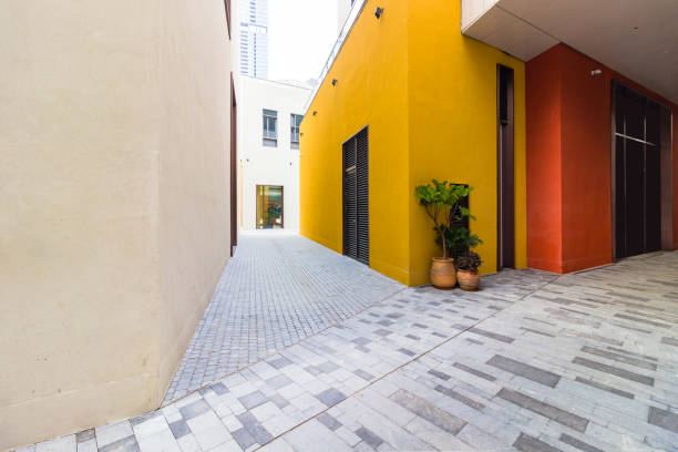 Modern building walls and floors