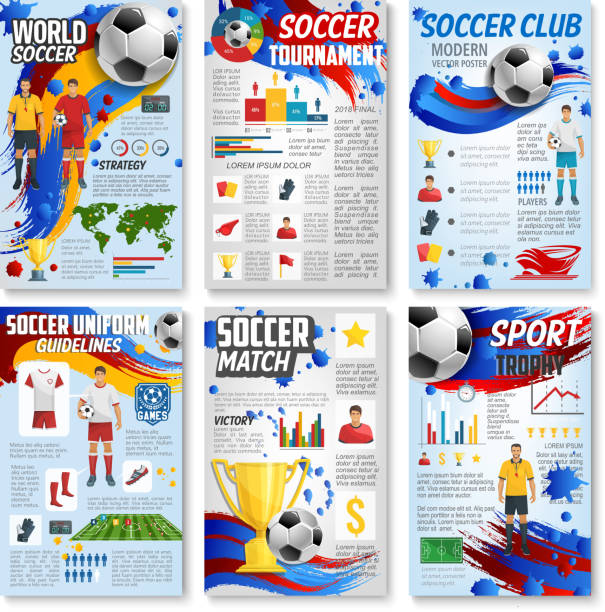 fußball sport spiel infografik mit fußballspiel - bolzen grafiken stock-grafiken, -clipart, -cartoons und -symbole
