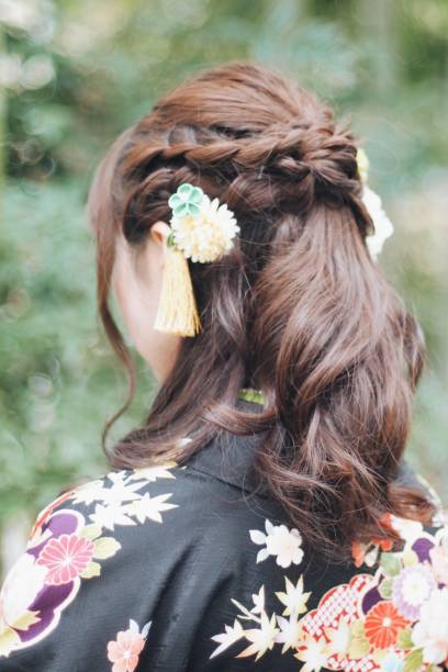 istock Woman's hair style wearing kimono 954475770