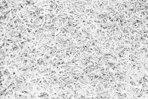 white shredded paper background - paper white garbage nobody imagens e fotografias de stock