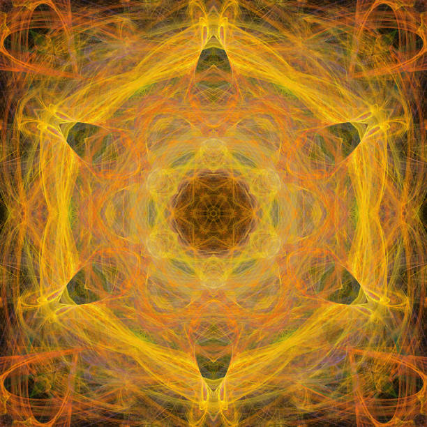 istock A creative colorful mandala, sacred geometry, abstract kaleidoscope wallpaper. Digital ethnic fractal artwork. Stylish and symmetric graphic design that is great for textile or print decoration. 954491286