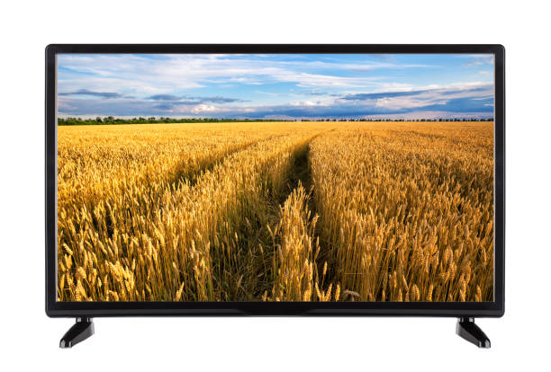 istock High-definition television with road in wheat ears on screen 954492120