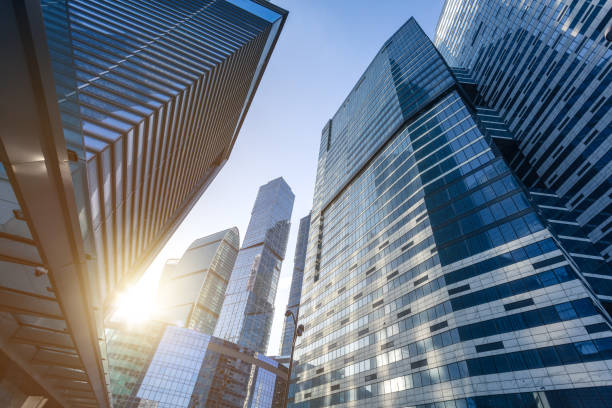 istock Modern business buildings at financial district 954500126