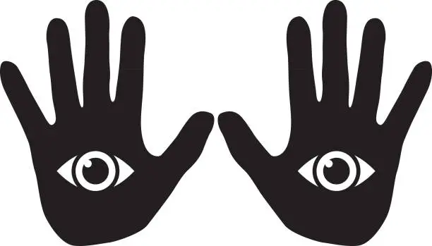 Vector illustration of Hand Eyes