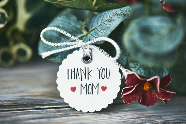Mother's Day thank you message on handmade tag